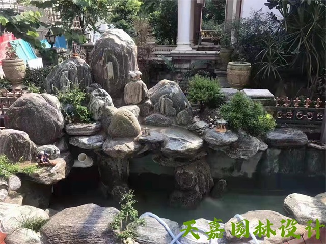 宁阳小型庭院假山鱼池