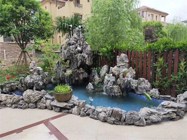 宁阳庭院假山鱼池制作方法